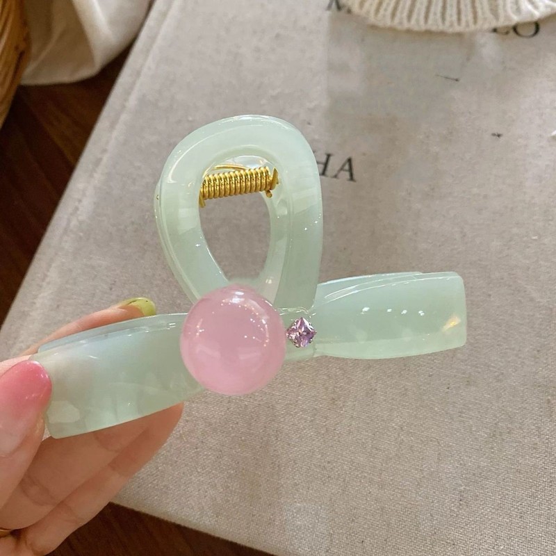 女性の髪のための夏のグラデーションバタフライクリップ、後頭部のためのカラフルなヘアクリップ、大きなサメクリップ、ヘアクリップ|undefined