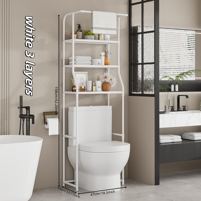 Cross-Border Exclusive Dropshipping Washing Machine Storage Rack Bathroom Storage Rack Towel Bar with Anti-Inversion Toilet Rack