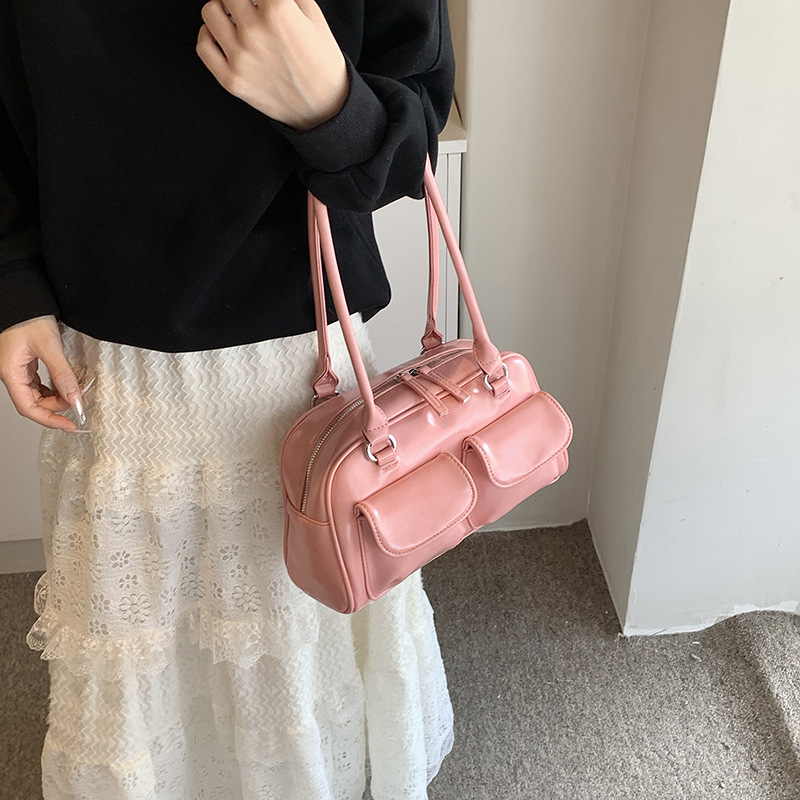 Niche Underarm Bag For Women 2024 New Retro Large Capacity Handbag Shoulder Bag High-End Commuter Bowling Bag - Thumbnail 3