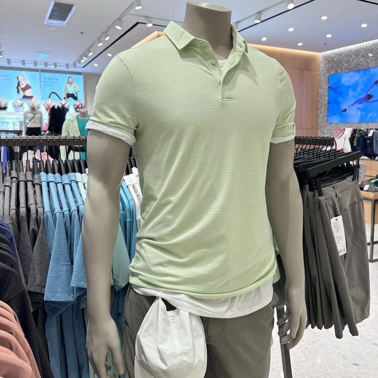 Lulu's Same Style Men's Lapel Short-Sleeved Quick-Drying Sports Summer Business Casual Polo Shirt Lujia Flat Evolution