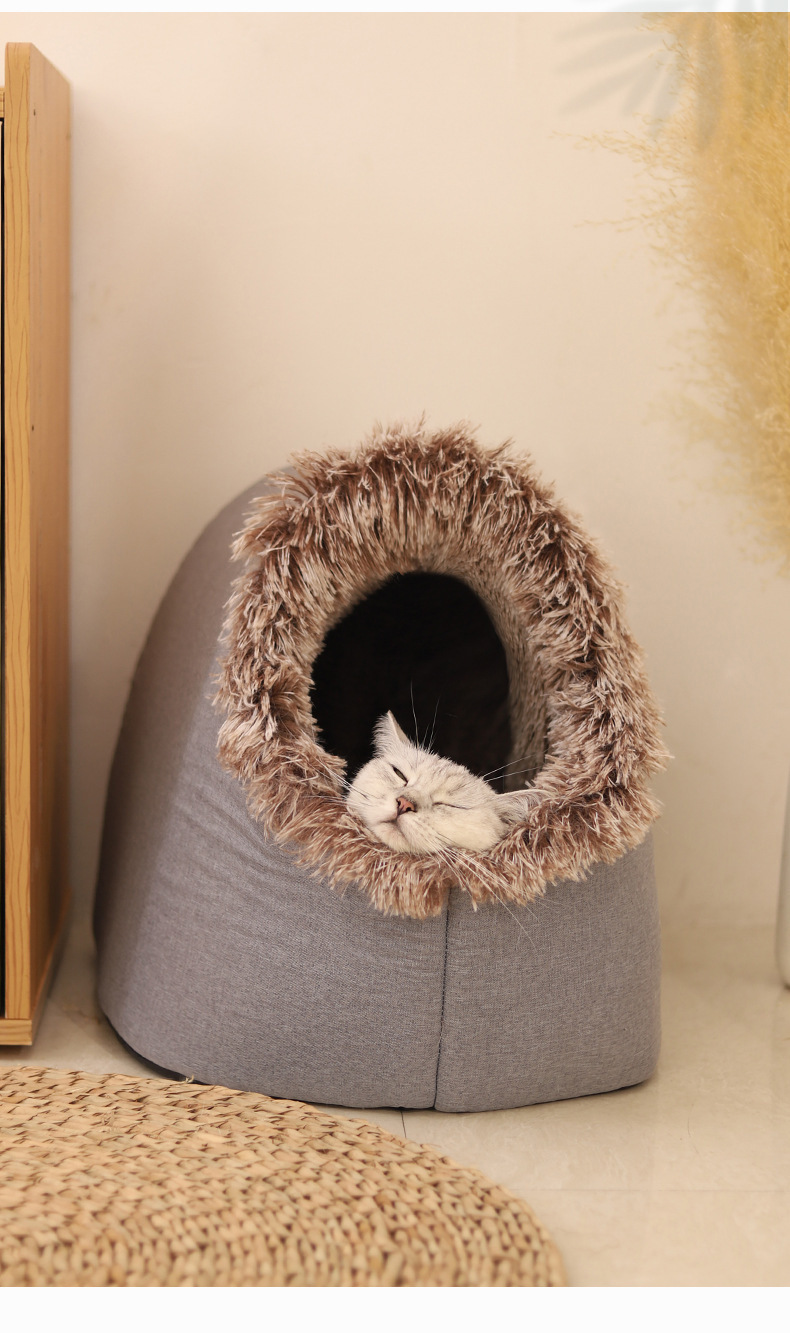 跨境批发猫窝冬季加厚保暖封闭式可手提小狗狗猫咪睡觉窝宠物用品