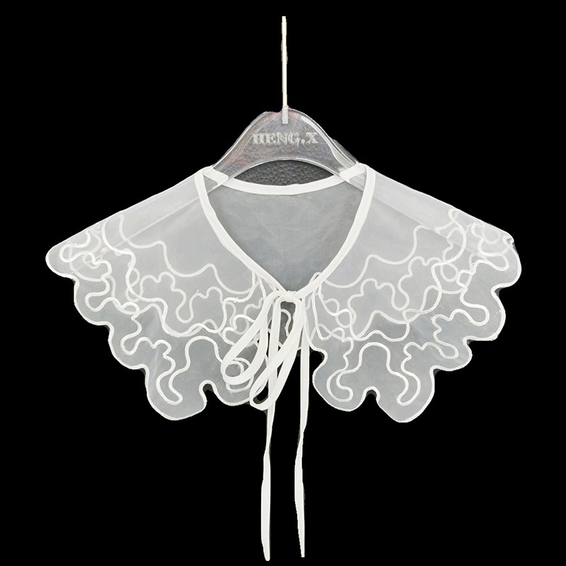 Una variedad de viento dulce blanco bordado de encaje falso diseño de lazos de vestidos de artefactos universales decoración de camisa al por mayor image 4