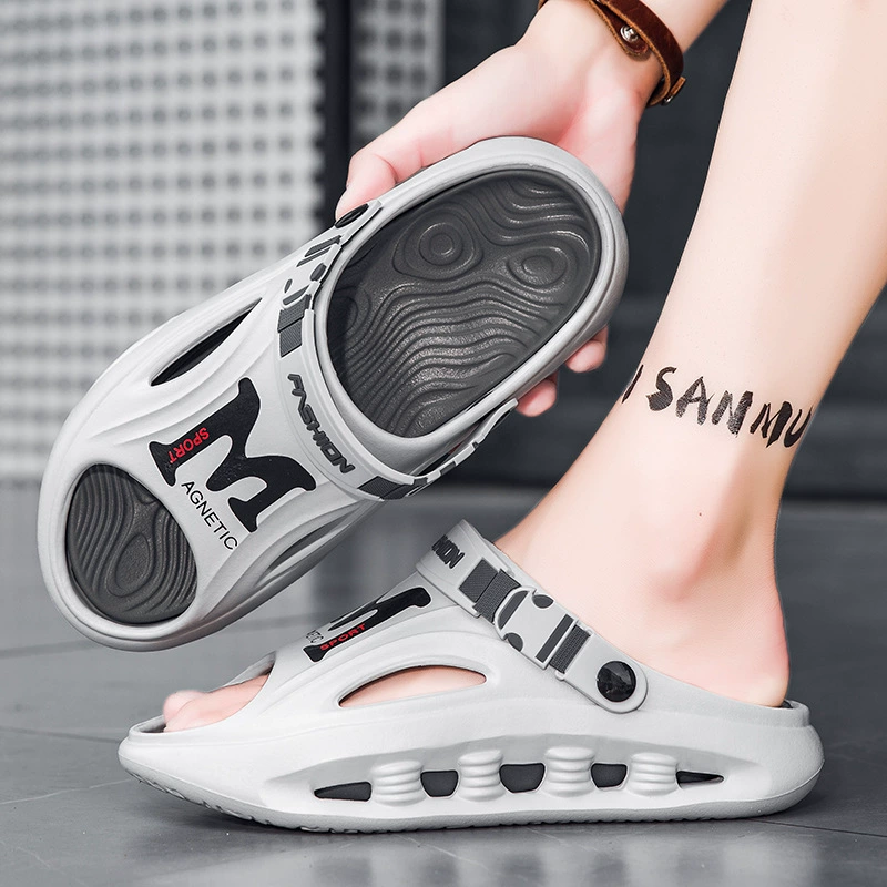 Сандалии мужские, новая летняя модная тенденция, верхняя одежда, шлепанцы двойного назначения, спортивная пляжная обувь на мягкой подошве, нескользящая обувь для вождения