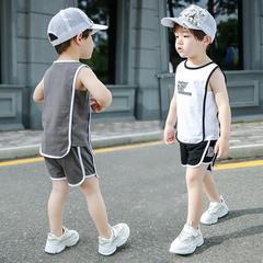 男寶寶帥氣夏季套裝1-7歲男童洋氣 棉無袖中小童背心童裝運動4潮