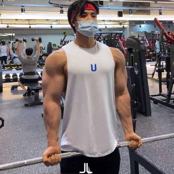 New Summer Sleeveless Vest Men's Basketball Training Clothes Loose Sports Ice Silk T-Shirt Men's Quick-drying Fitness Clothes