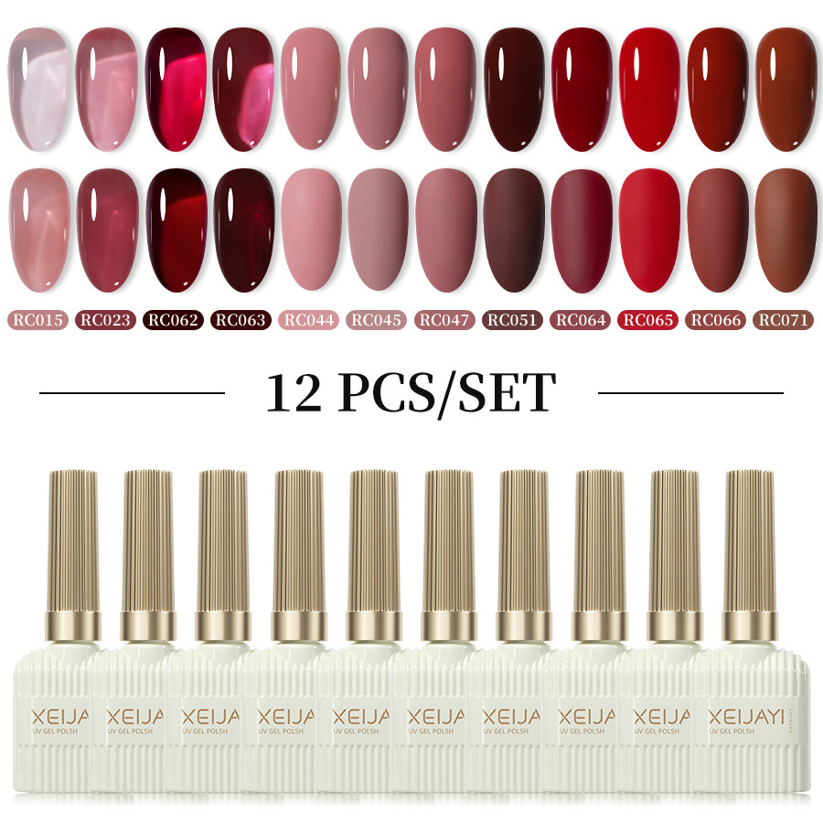 Xianjiayi 102 color nail polish glue new suit phototherapy glue popular online 12 color suit solid and lasting nail salon