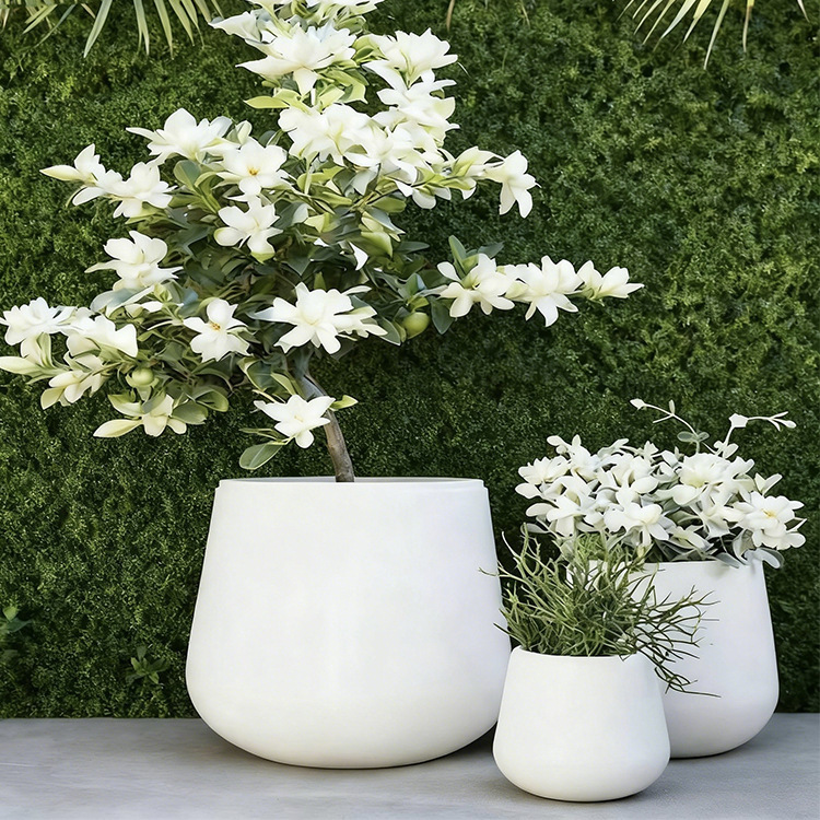 Garden Three-Piece Set of Fruit and Vegetable Flower Pots, Matte Finish Cement Floor-Standing Flower Pots, Faux Concrete Fiber Pots Factory Garden Three-Piece Set of Fruit and Vegetable Flower Pots, Matte Finish Cement Floor-Standing Flower Pots, Faux Concrete Fiber Pots Factory