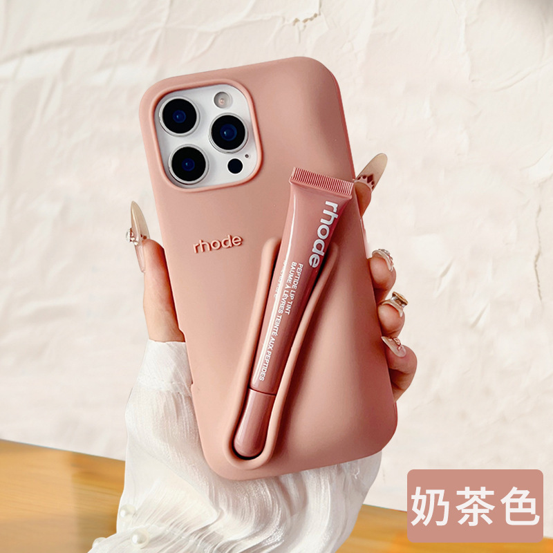 ヘイリーと同じスタイルの収納リップグロス付きスマホケース、Xiaomi Note14対応、シリコン製、日本・韓国風|undefined