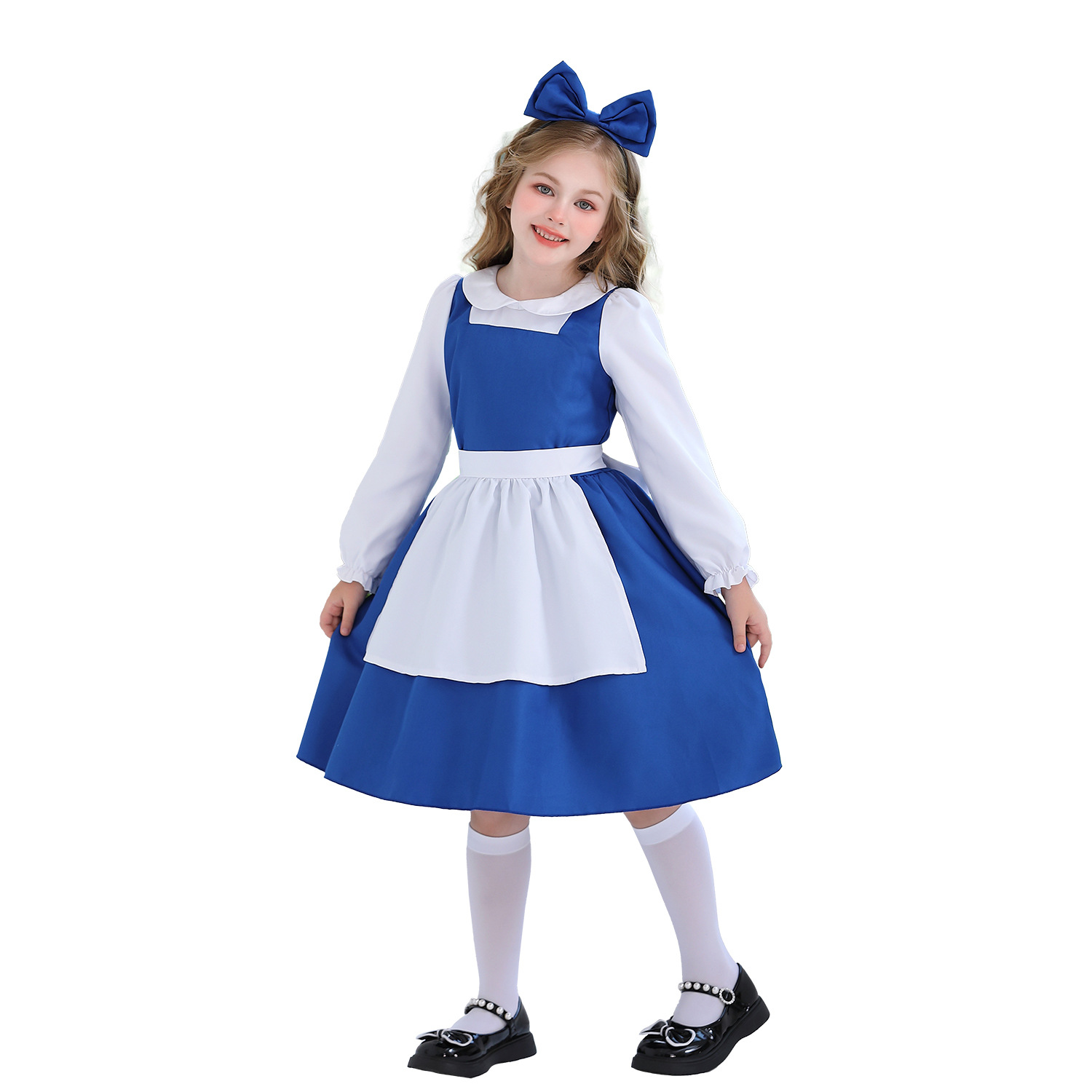 Halloween Children's Costume Blue Alice Cos Maid Costume Pastoral Style Farm Princess Dress Girls Costume
