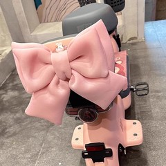【プリンセス、車に乗りなさい】バッテリー電気自動車のテールステッカー、高見えヘルメット、立体生地、ネットセレブのリボン
