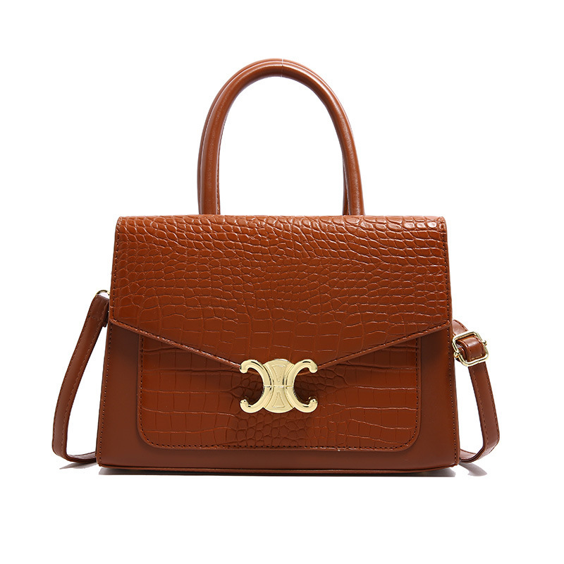 Patrón de piedra pequeño bolso cuadrado comercio exterior transfronterizo viajero todo fósforo bolso retro bolso femenino 2024 nueva moda patrón de cocodrilo femenino