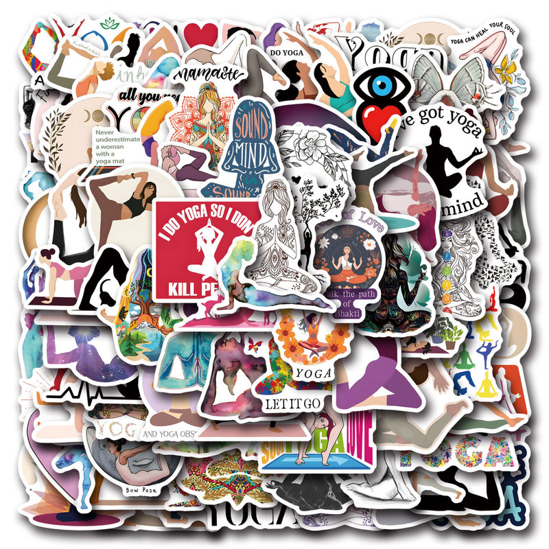 110 new Yoga cross-border graffiti stickers decorative luggage mobile phone waterproof personality stickers batch 110 new Yoga cross-border graffiti stickers decorative luggage mobile phone waterproof personality stickers batch