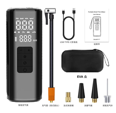 Hava nasosu – 15000Mah Smart Wireless Car - v1-001-15000mah-without-dc-cigarette-lighter-charging-cable-eva-bag-blue