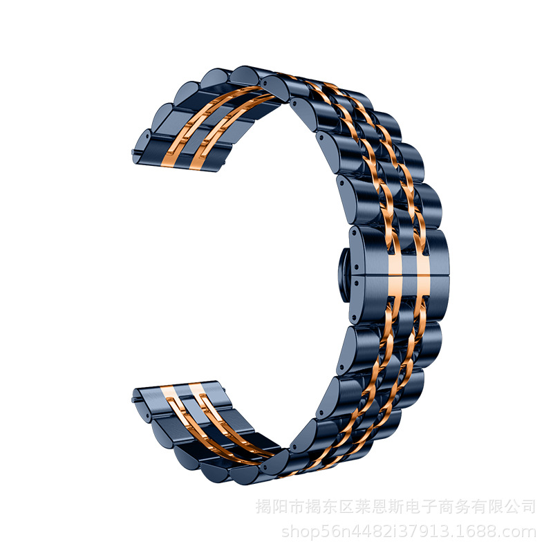 Adecuado para Samsung Galaxy watt4 Huawei GT3 reloj inteligente Correa siete cuentas de acero inoxidable metal Apple Correa