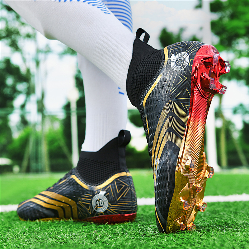 Chaussures de foot à crampons hautes dorées mixte_voghion.com