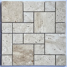 莱姆石凡尔赛复古马赛克罗马洞洞石拼古堡米黄石材服装店咖啡地砖