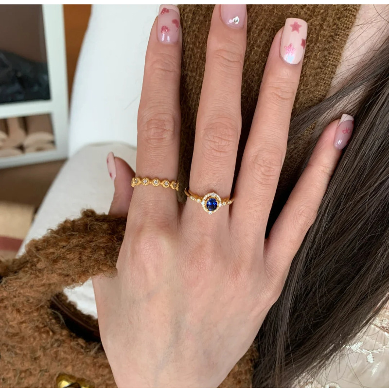 Royalblaue Zirkonia Designer Ringe Für Damen Eleganter Schmuck_voghion.com