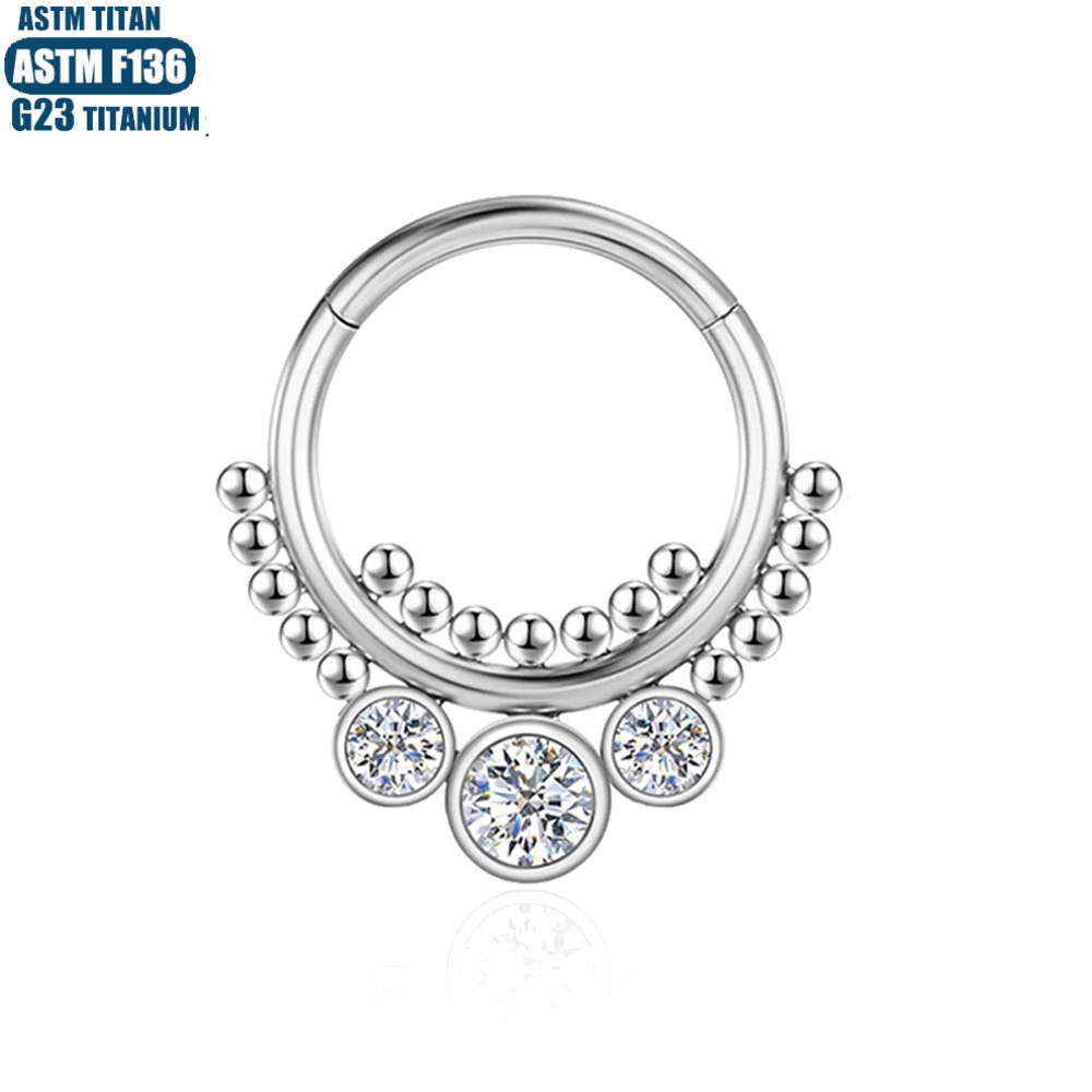 Silver pointed spike labret stud material detail