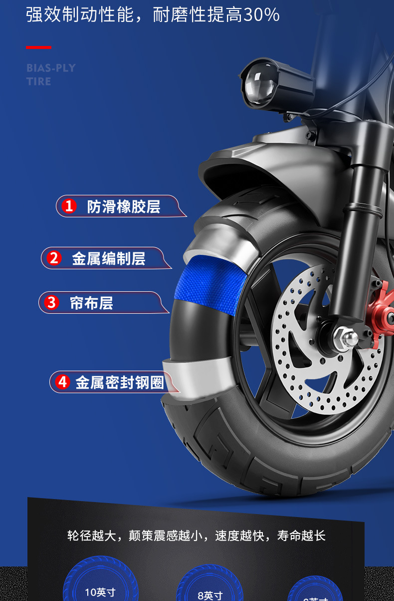 Manufacturer Wholesale Electric Scooter Lithium Battery Folding Bike Two-Wheeled Mobility Vehicle Cross-Border Export Electric Vehicle