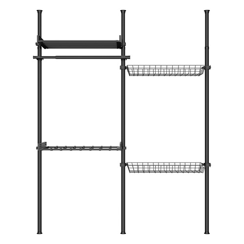 Floor-to-ceiling clothes drying rack, floor-standing bedroom underwear and hat clothes hanger, home punch-free balcony telescopic rod clothes drying rack