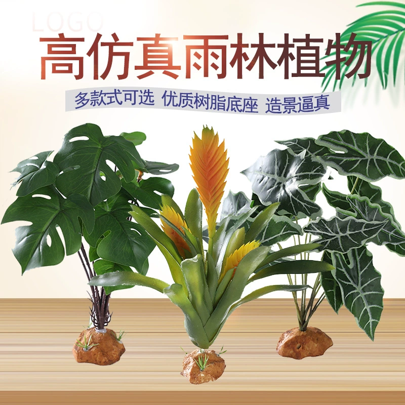 CM тропический лес ландшафтный дизайн восхождение коробка для домашних животных коробка для кормления земля Черепаха коробка ландшафтный дизайн моделирование завод дерево лягушка Эйелия Рог шугун рептилия зеленое растение