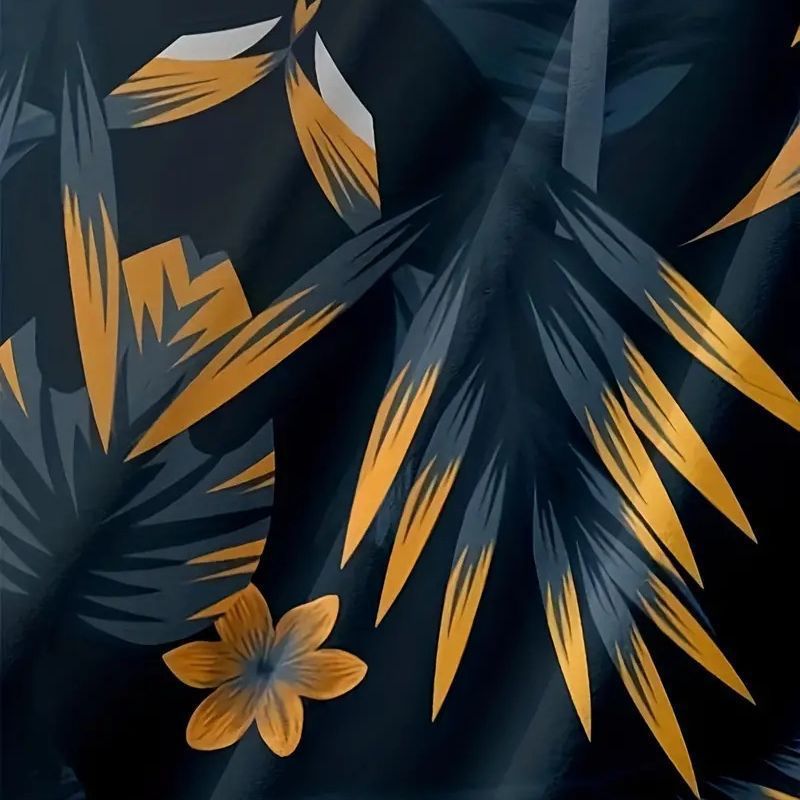 2024 Camisas europeas y americanas transfronterizas nuevas Camisas de solapa de manga corta con estampado digital de tendencia hawaiana