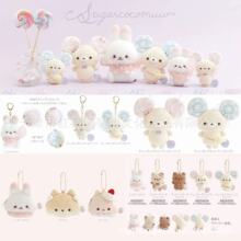 日本san-x棉花糖兔兔棒棒糖系列毛绒公仔挂件钥匙扣 零钱包 手玉