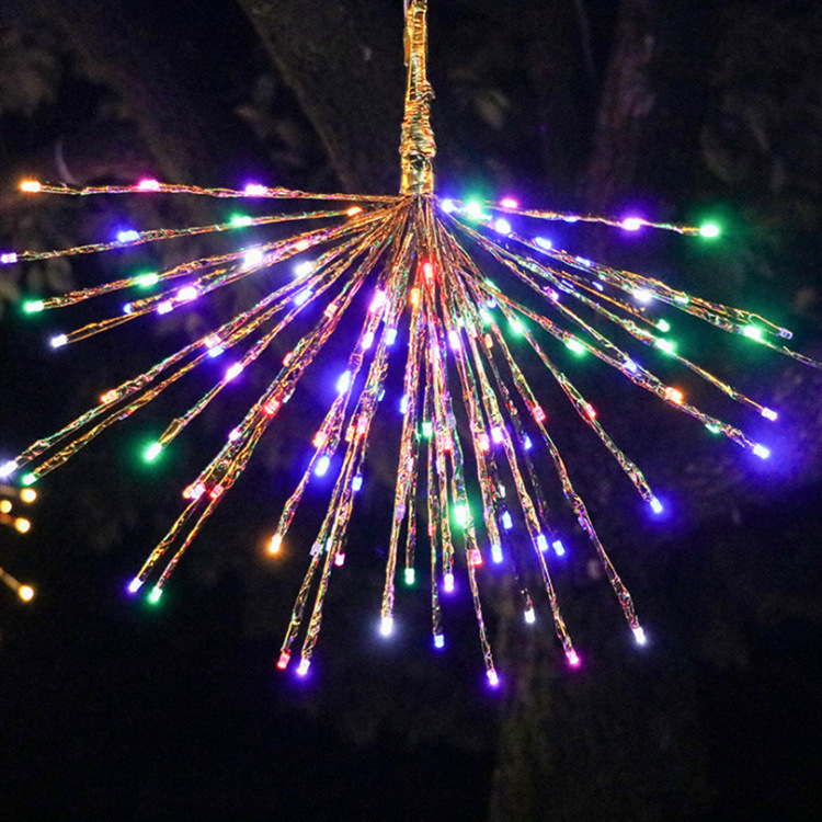 Luces de árbol de fuegos artificiales LED al aire libre césped centro comercial Parque estrella luz cadena diseño iluminación ingeniería luces de colores decorativas