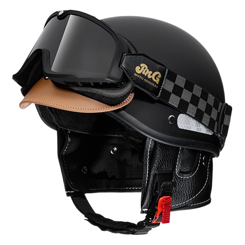 Casco retro personalizado Casco de coche eléctrico personalizado rojo neto Casco de motocicleta Casco de motocicleta Casco de libro rojo pequeño