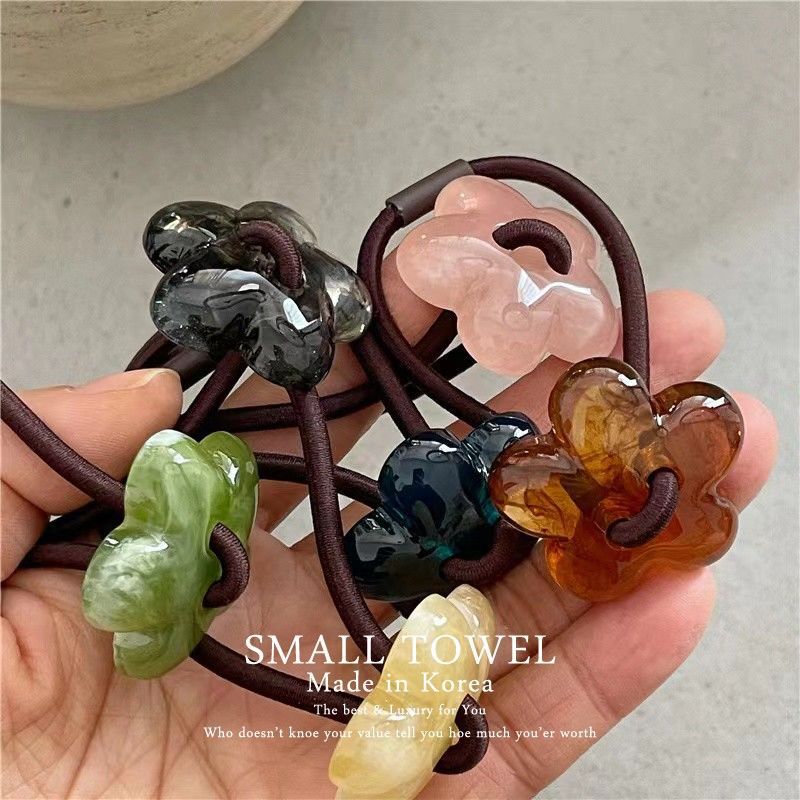 Hair Rope Hair Ins Acrylic High-grade Flower Hair Rings Ponda Tail Rubber Band Elastic Retro Hair Rope Internet Celebrity Hair Accessories Hair Rope Hair Ins Acrylic High-grade Flower Hair Rings Ponda Tail Rubber Band Elastic Retro Hair Rope Internet Celebrity Hair Accessories