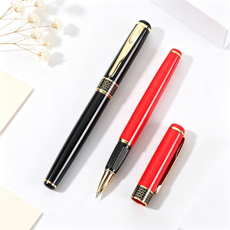 Business metal signature pens, customizable with logos, featuring creative engraving designs, neutral pens, corporate office gifts, and ballpoint pens available for wholesale