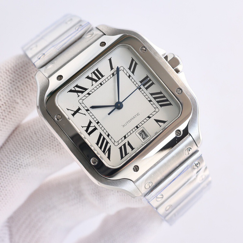 Santos Watch Dumont Roman Series Fully Automatic Mechanical Watch Couple Model Fashion Blue Balloon Cross-Border Wholesale Direct Santos Watch Dumont Roman Series Fully Automatic Mechanical Watch Couple Model Fashion Blue Balloon Cross-Border Wholesale Direct