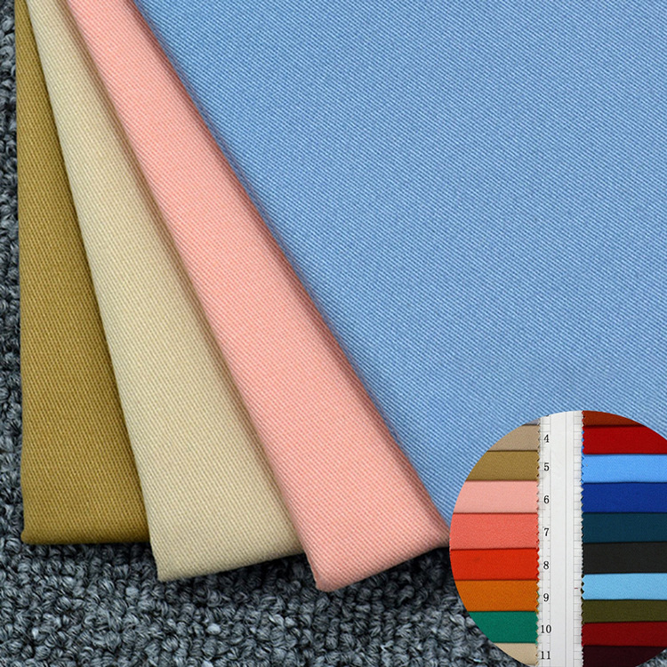 Shaoxing al por mayor 98% algodón sostenible 2% spandex pantalones de tela de twill