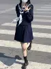 [新绀三本长袖+42cm【A】短裙+白色三角巾]