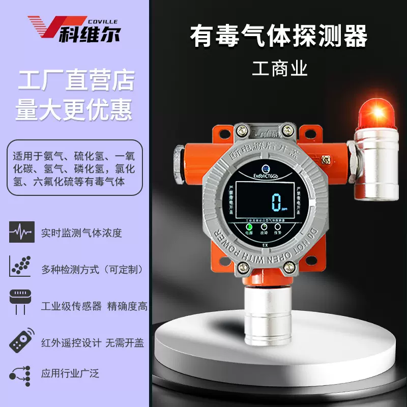 固定式一氧化碳报警器有毒有害气体检测仪器臭氧二氧化硫气体分析