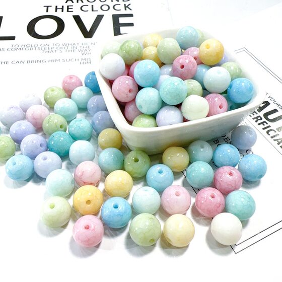 10mm Macaron Ceramic Beads Beaded Bracelet DIY Accessories Bracelet Jewelry Beads Loose Beads Women's Candy Colorful