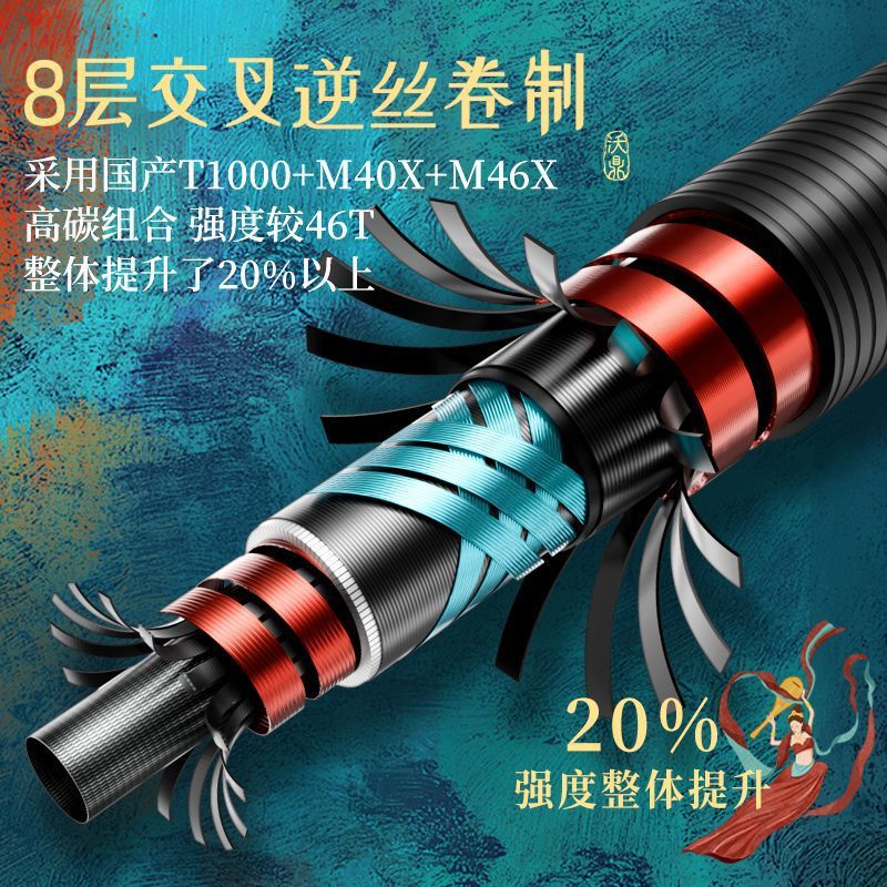 沃鼎王朝系列唐超轻小综合鱼竿手竿高端鲫鱼竿野钓休闲28调台钓竿|undefined
