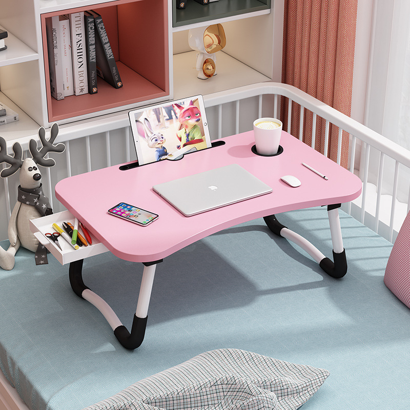 Escritorio de cama plegable mesa de computadora dormitorio dormitorio dormitorio estudio casero pequeña mesa de madera sólida
