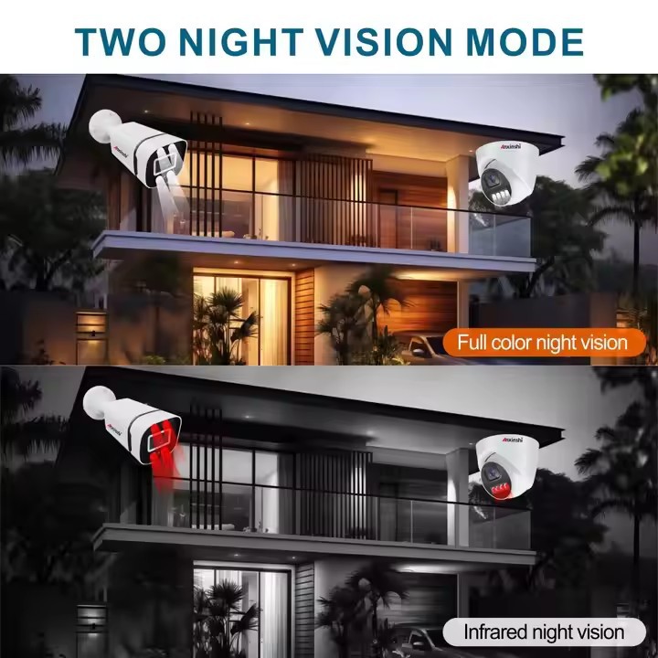 8 vías 2 megapíxeles 5 megapíxeles cámara AHD DVR Kit de visión nocturna a color completo circuito cerrado eléctrico de seguridad doméstica