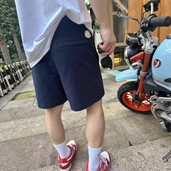 正确版本现货高品质M家新款泡泡皱饰标休闲短裤宽时尚百搭男女款