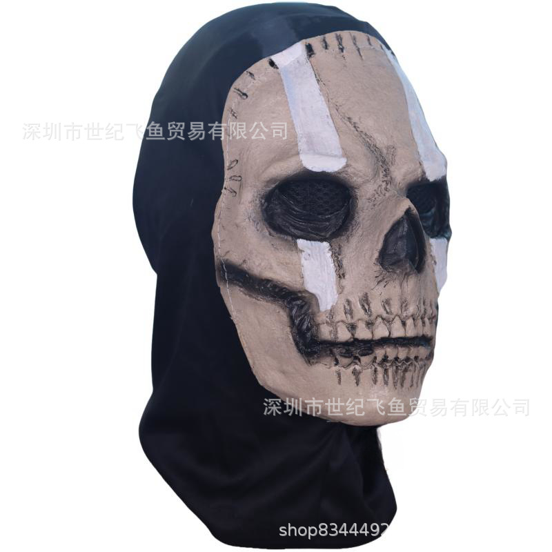 Ghost skull latex headgear bola de halloween horror divertido bufanda máscara llamada deber decoración