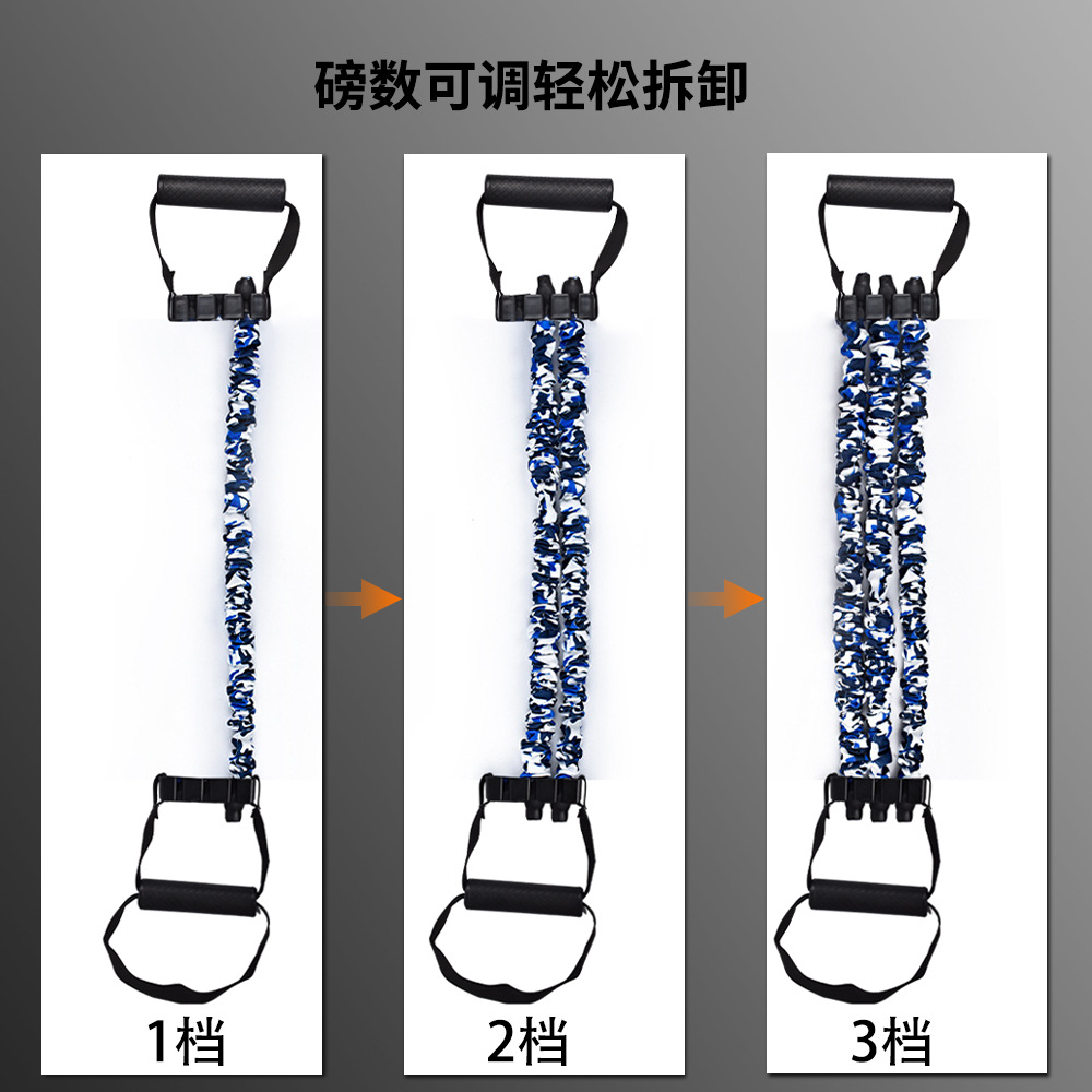Chest expansion three-hole tensioner home tension rope fitness equipment tension belt training belt strength multi-functional arm strength device