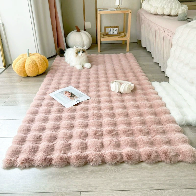 Ковёр из искусственного кроличьего меха, плюшевый, размеры 50×80–140×200 см