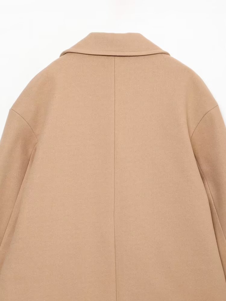Women Autumn Winter Thick Long Coats Vintage V Neck Long Sleeve Pockets Jackets Fashion 2023 Elegant Female Coats_voghion.com