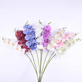 单支弗洛伦萨9头蝴蝶兰仿真花束高级感成品婚礼客厅装饰绢布假花