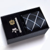 Men's gift box, classic suit, tie, brooch, set, 8cm