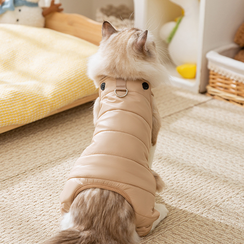 Otoño y invierno gatos lindos pantalones de cinturón de cuatro patas ropa de algodón perros calientes y gruesos ropa de gato de mascota tailandesa