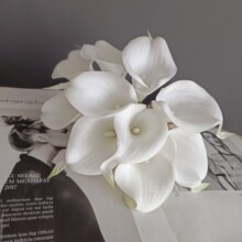 仿真花手感PU马蹄莲海芋家居装饰摆件假花拍摄道具高档手捧花批发