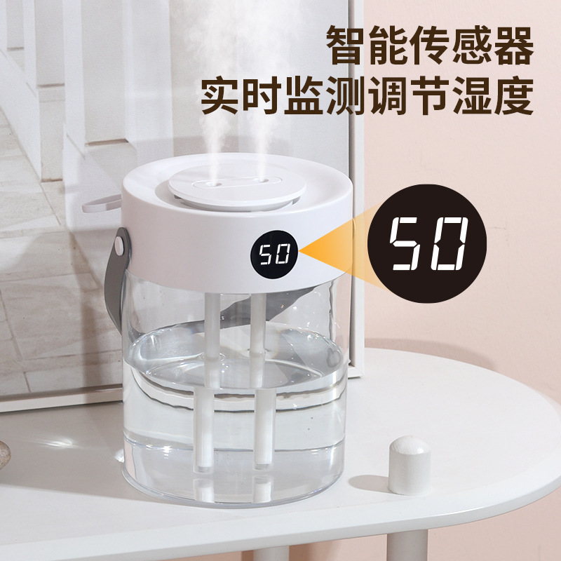 새로운 3L 대용량 가습기 휴대용 휴대용 디지털 가습기 사무실 데스크탑 음소거 공기 분무기