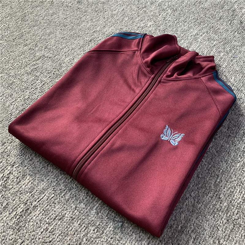 AGUJAS de PISTA de terciopelo bordado de la mariposa Japonés vintage cinta campus estilo de los hombres y las mujeres chaqueta de la chaqueta de deportes